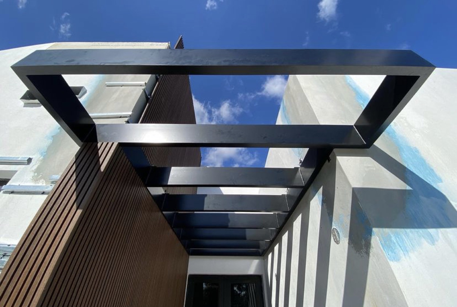 Modern aluminum pergola structure